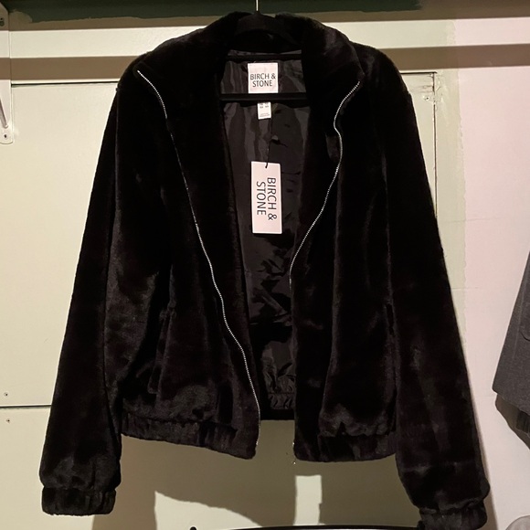 Birch And Stone Jackets & Blazers - Women's Black Fur Jacket